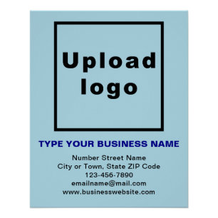 Business Brand Light Blue Glossy Poster