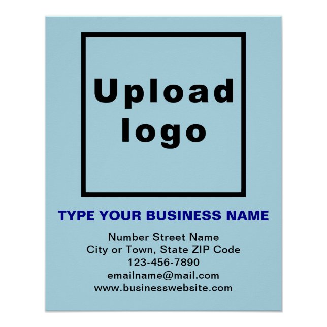 Business Brand Light Blue Glossy Poster (Front)
