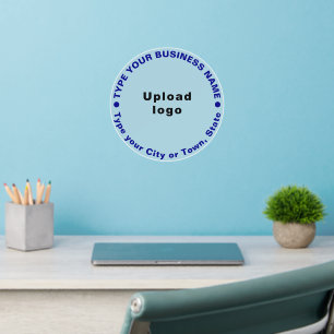 Business Brand Light Blue Round Dynamic Wall Decal