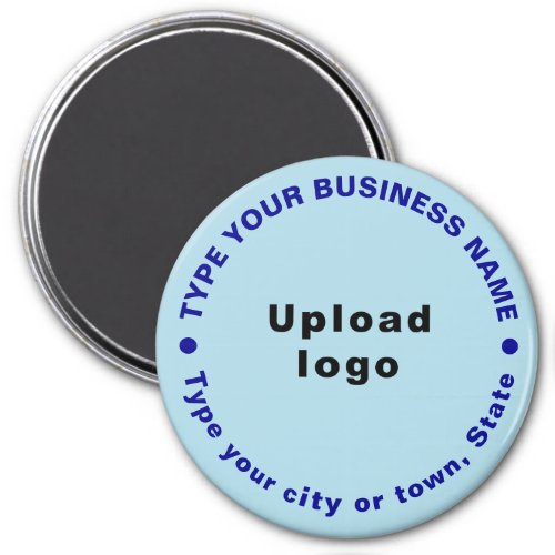 Business Brand Light Blue Round Shape Magnet