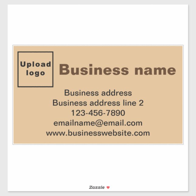 Business Brand, Light Brown Large Rectangle Vinyl Sticker (Sheet)