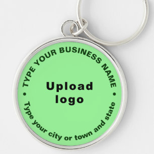 Business Brand Light Green Round Premium Keychain