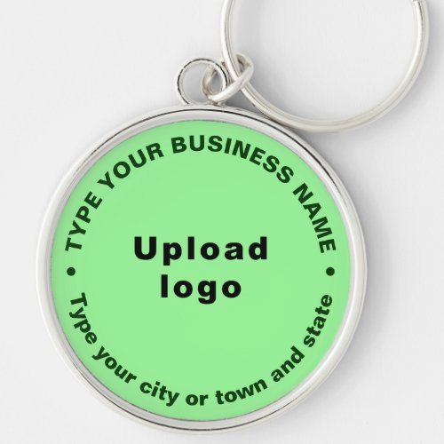 Business Brand Light Green Round Premium Keychain