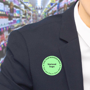 Business Brand Light Green Round Shape Name Tag