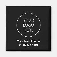 Business Brand Logo Black Fridge Magnet