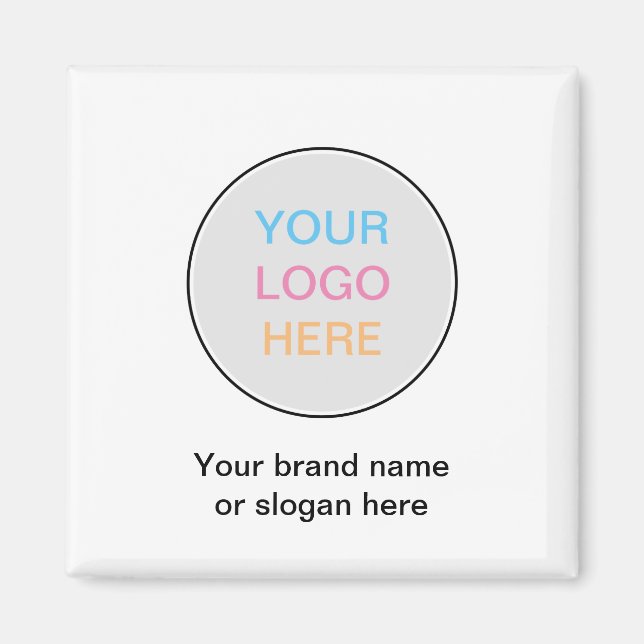 Business Brand Logo White Fridge Magnet (Front)