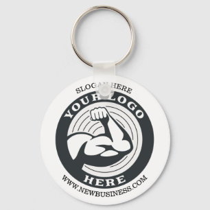 Business Brand Logo with Website Address Keychain