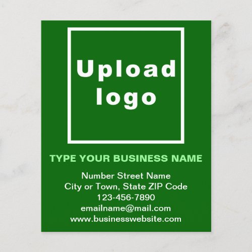 Business Brand Name on Green Flyer