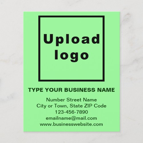 Business Brand Name on Light Green Flyer
