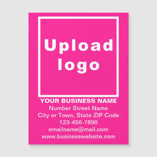 Business Brand on 4.25” x 5.6” Pink Magnetic Card (Front)
