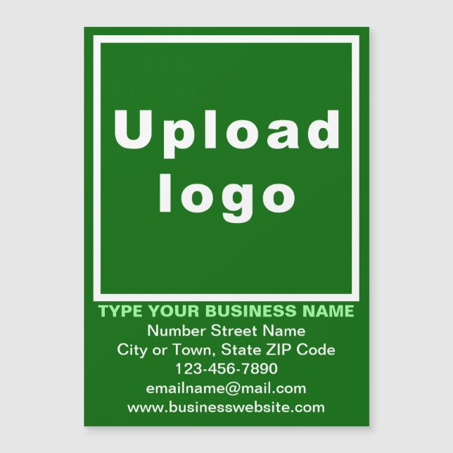 Business Brand on 5” x 7” Green Magnetic Card (Front)