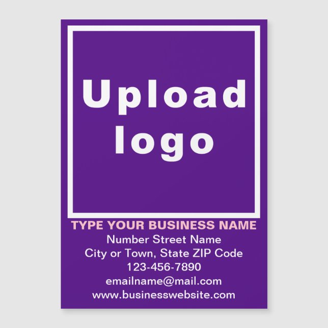 Business Brand on 5” x 7” Purple Magnetic Card (Front)