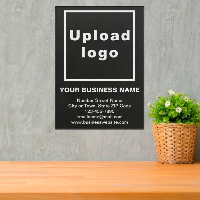 Business Brand on Black Acrylic Print (Black acrylic print with your business brand)