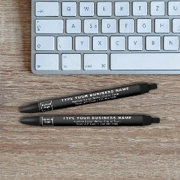 Business Brand on Black Barrel of Ink Pen