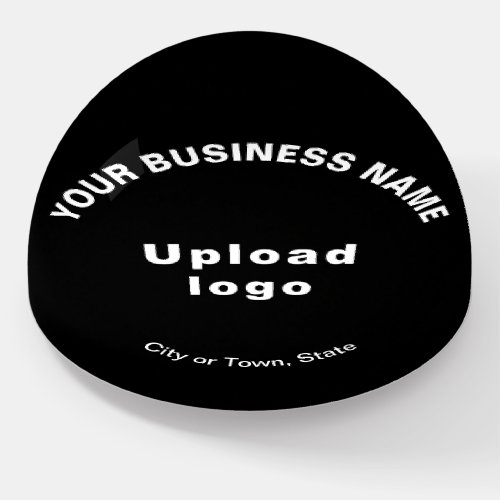 Business Brand on Black Dome Style Paperweight