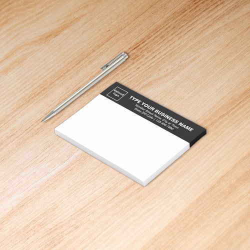 Business Brand on Black Heading of Rectangle Post_it Notes