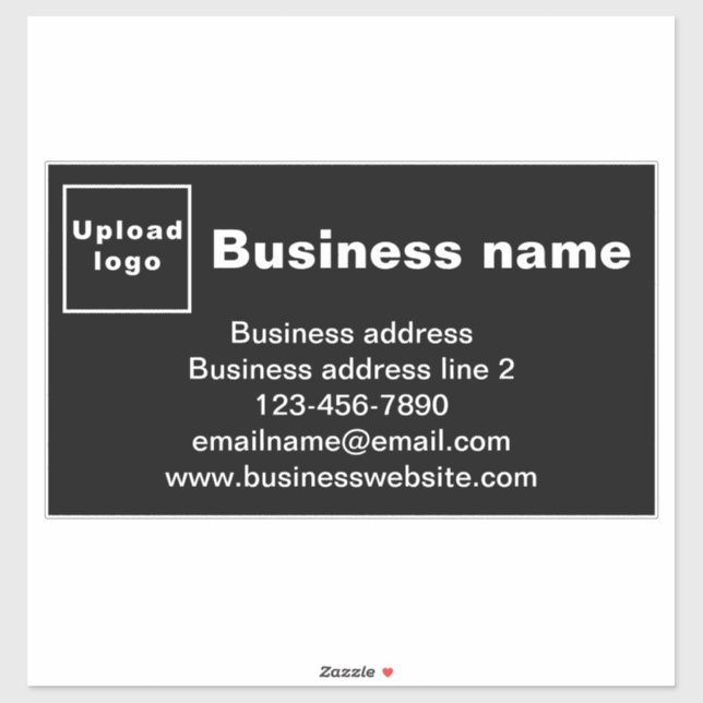 Business Brand on Black Large Rectangle Vinyl Sticker (Sheet)