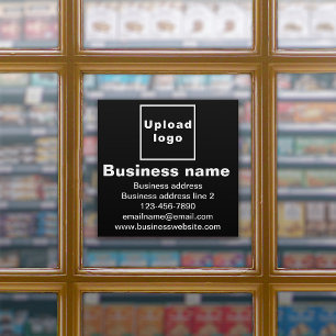 Business Brand on Black Large Square Vinyl Sticker