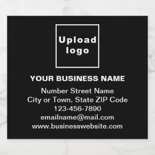 Business Brand on Black Liquor Bottle Label
