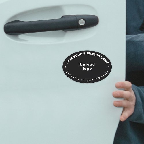 Business Brand on Black Oval Car Magnet