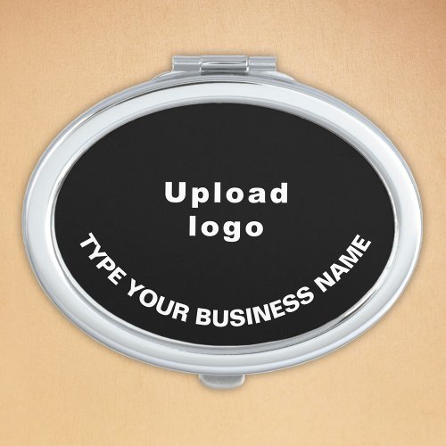 Business Brand on Black Oval Compact Mirror
