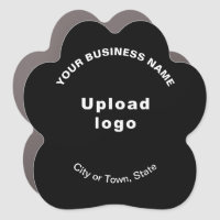 Business service add logo black white gray border car magnet