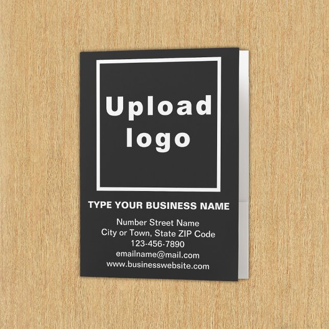 Business Brand on Black Pocket Folder (Build brand name awareness. Your business brand on black pocket folder.)