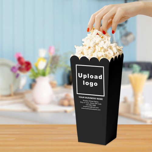 Business Brand on Black Popcorn Box