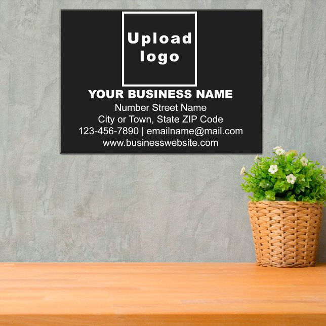 Business Brand on Black Rectangle Acrylic Print (Black rectangle acrylic print with your business brand)