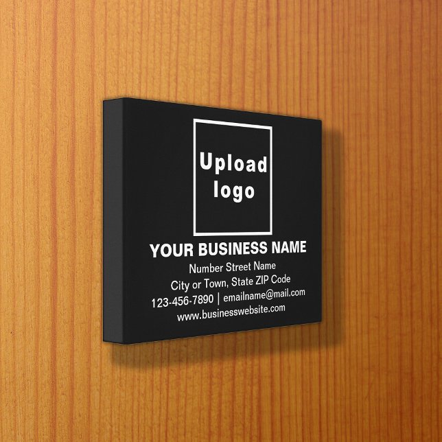 Business Brand on Black Rectangle Canvas Print (Creator Uploaded)