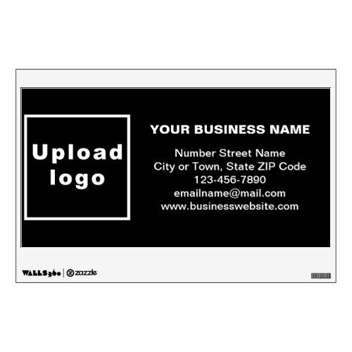 Business Brand on Black Rectangle Wall Decal