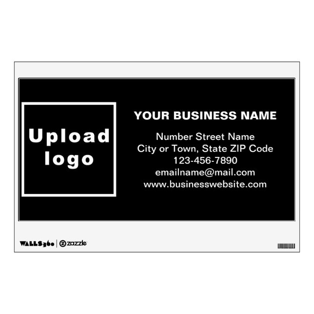 Business Brand on Black Rectangle Wall Decal (Front)