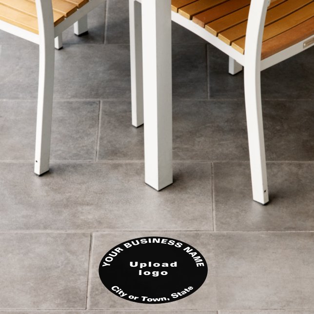 Business Brand on Black Round Floor Decal (Restaurant)