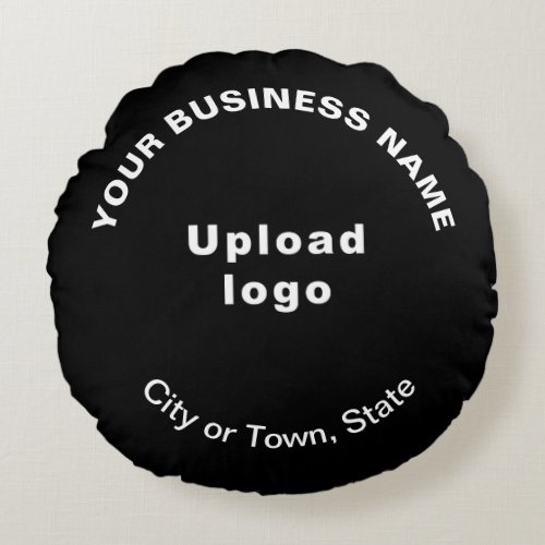 Business Brand on Black Round Throw Pillow