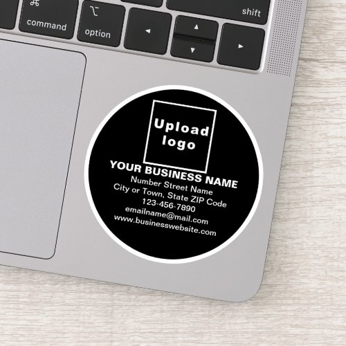 Business Brand on Black Round Vinyl Sticker