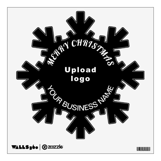 Business Brand on Black Snowflake Wall Decal (Front)