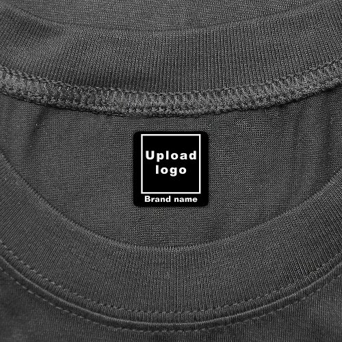 Business Brand on Black Square Clothing Label