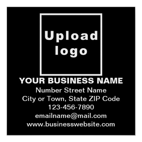 Business Brand on Black Square Glossy Poster