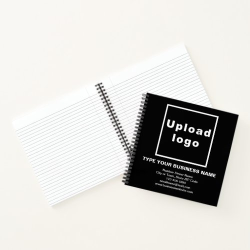 Business Brand on Black Square Spiral Notebook