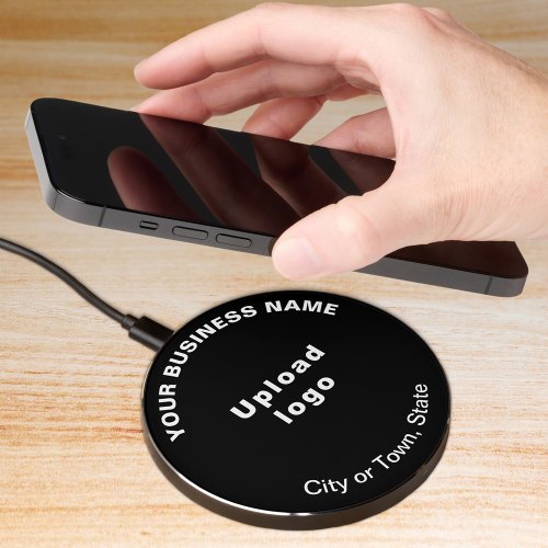 Business Brand on Black Wireless Charger