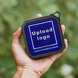 Business Brand on Blue Bluetooth Speaker