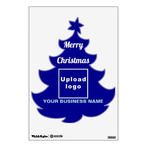 Business Brand on Blue Christmas Tree Wall Decal