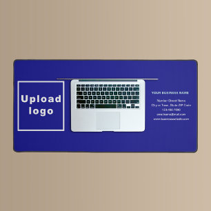 Business Brand on Blue Desk Mat