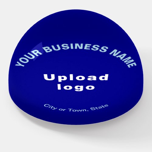 Business Brand on Blue Dome Style Paperweight