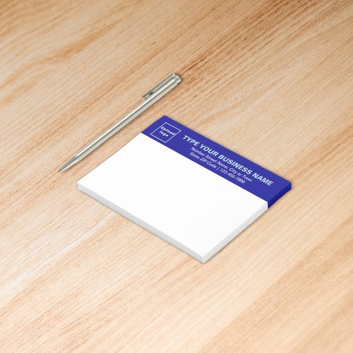 Business Brand on Blue Heading of Rectangle Post_it Notes