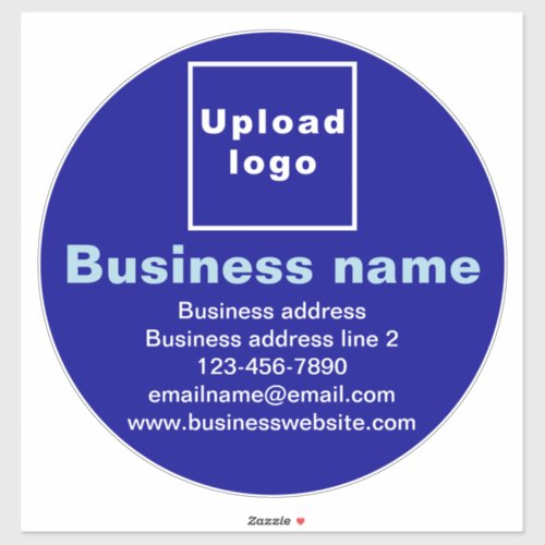 Business Brand on Blue Large Round Vinyl Sticker