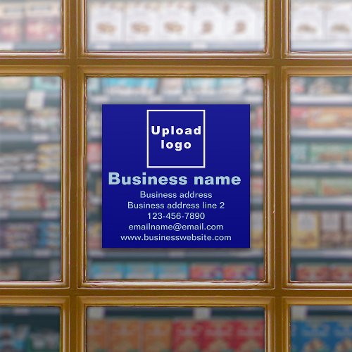 Business Brand on Blue Large Square Vinyl Sticker