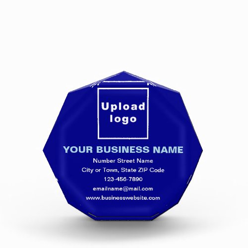 Business Brand on Blue Octagon Shape Photo Block