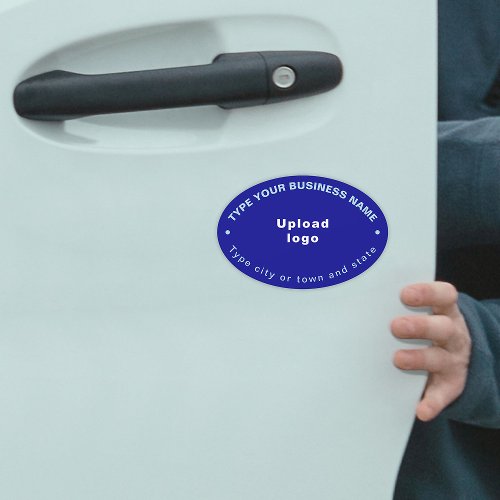 Business Brand on Blue Oval Car Magnet
