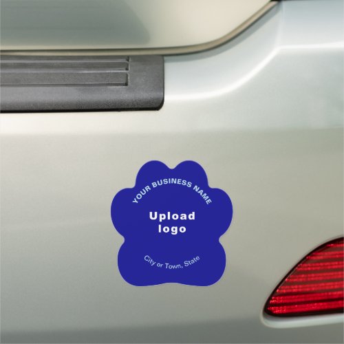 Business Brand on Blue Paw Shape Car Magnet